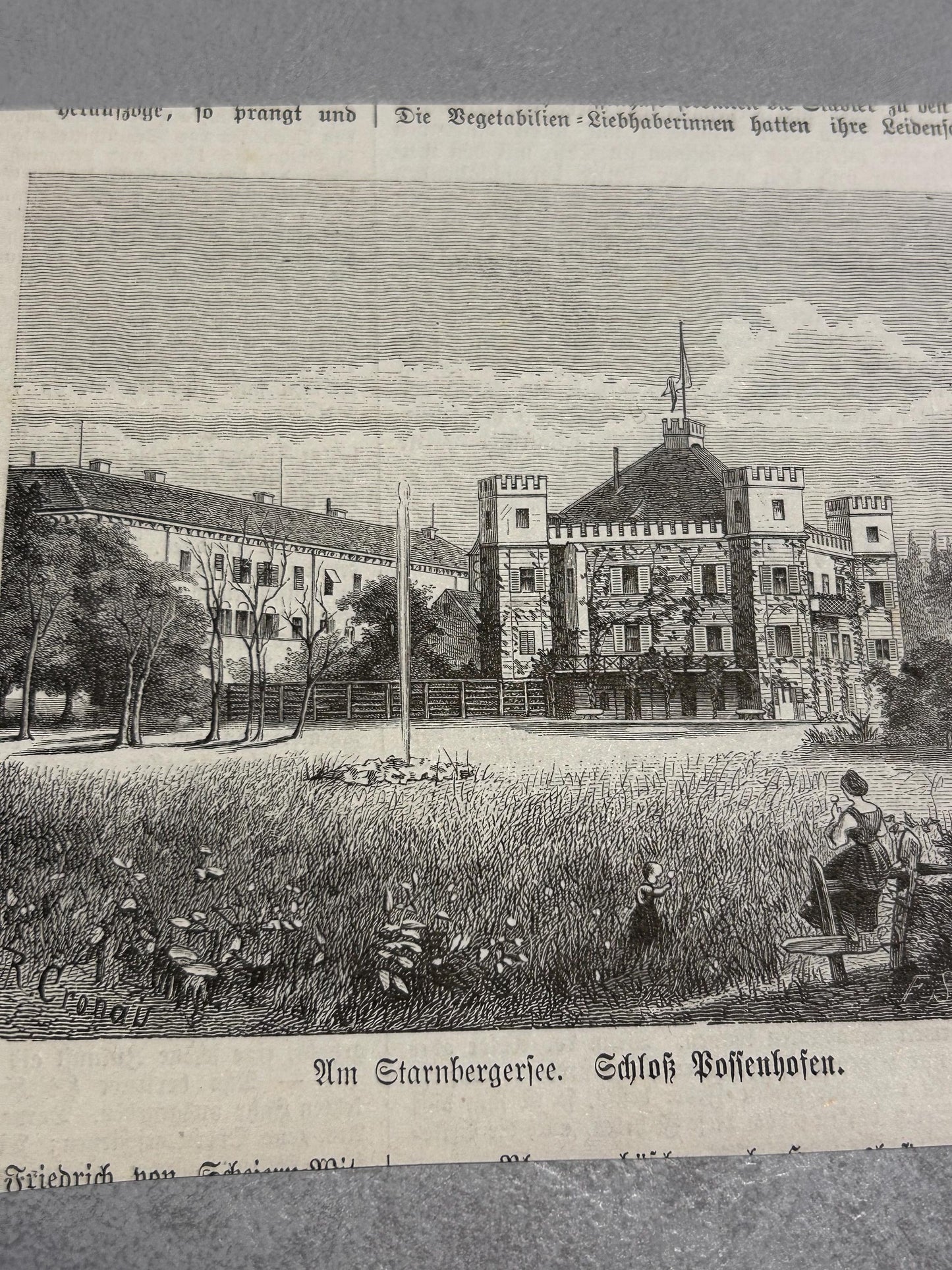 Schloss Possenhofen am Starnberger See um 1900