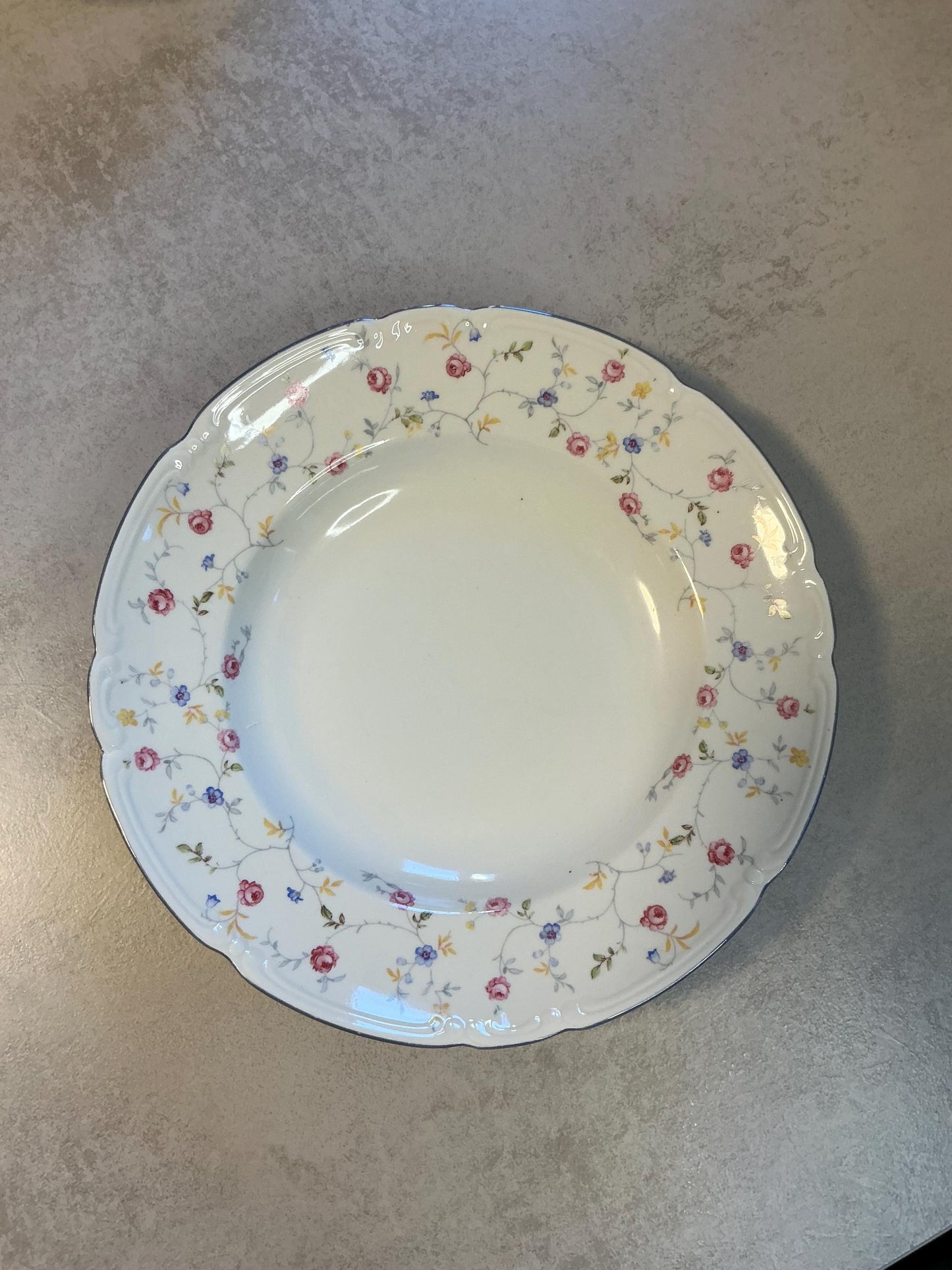 Charming porcelain plates with scattered flower pattern