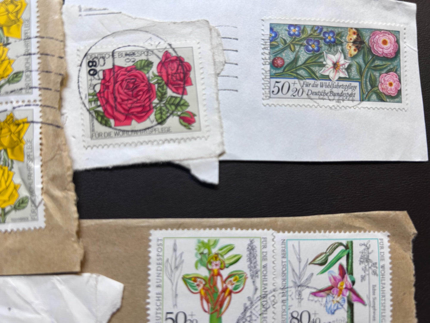 stamps flower motifs