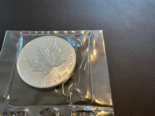 1 Oz Silver Maple Leaf 1999 Canada 5 Dollars