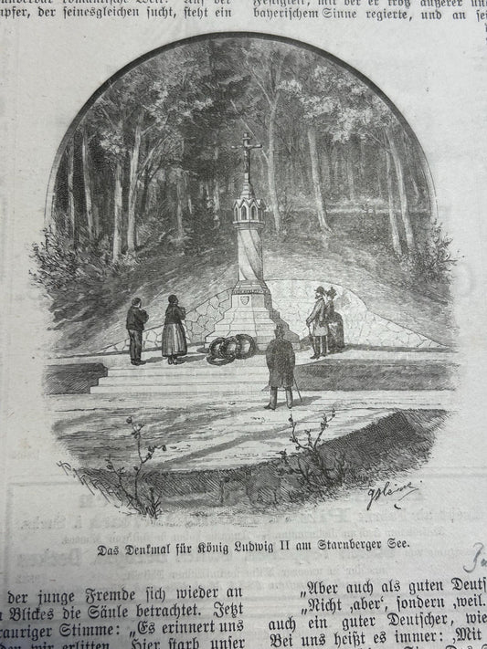 Artikel über das König Ludwig II.-Denkmal am Starnberger See