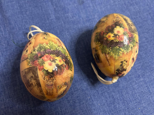 2 beautiful large vintage Easter eggs