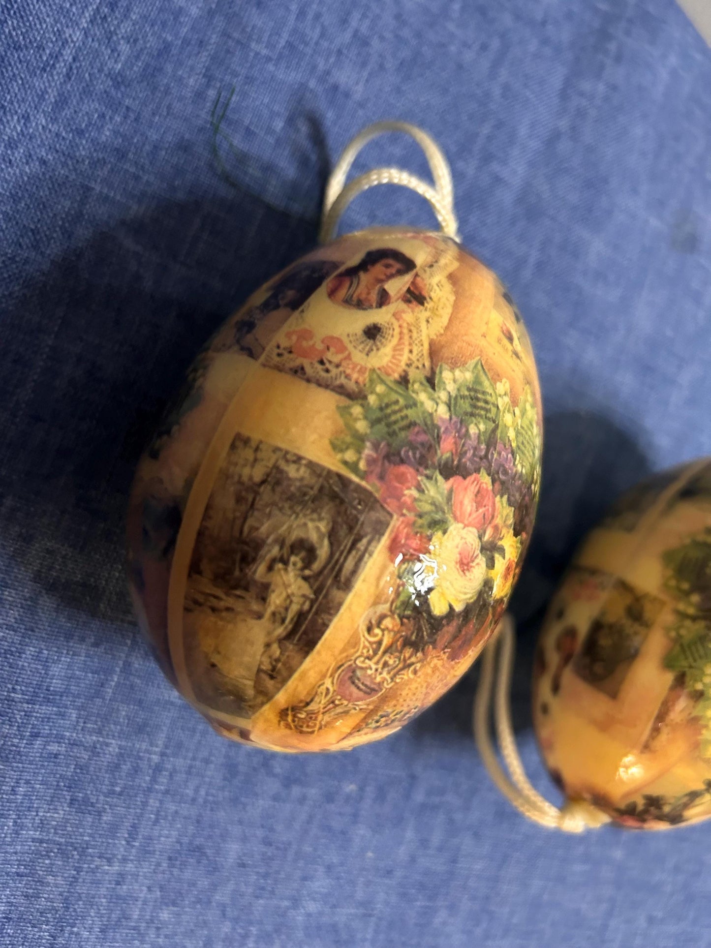 2 beautiful large vintage Easter eggs