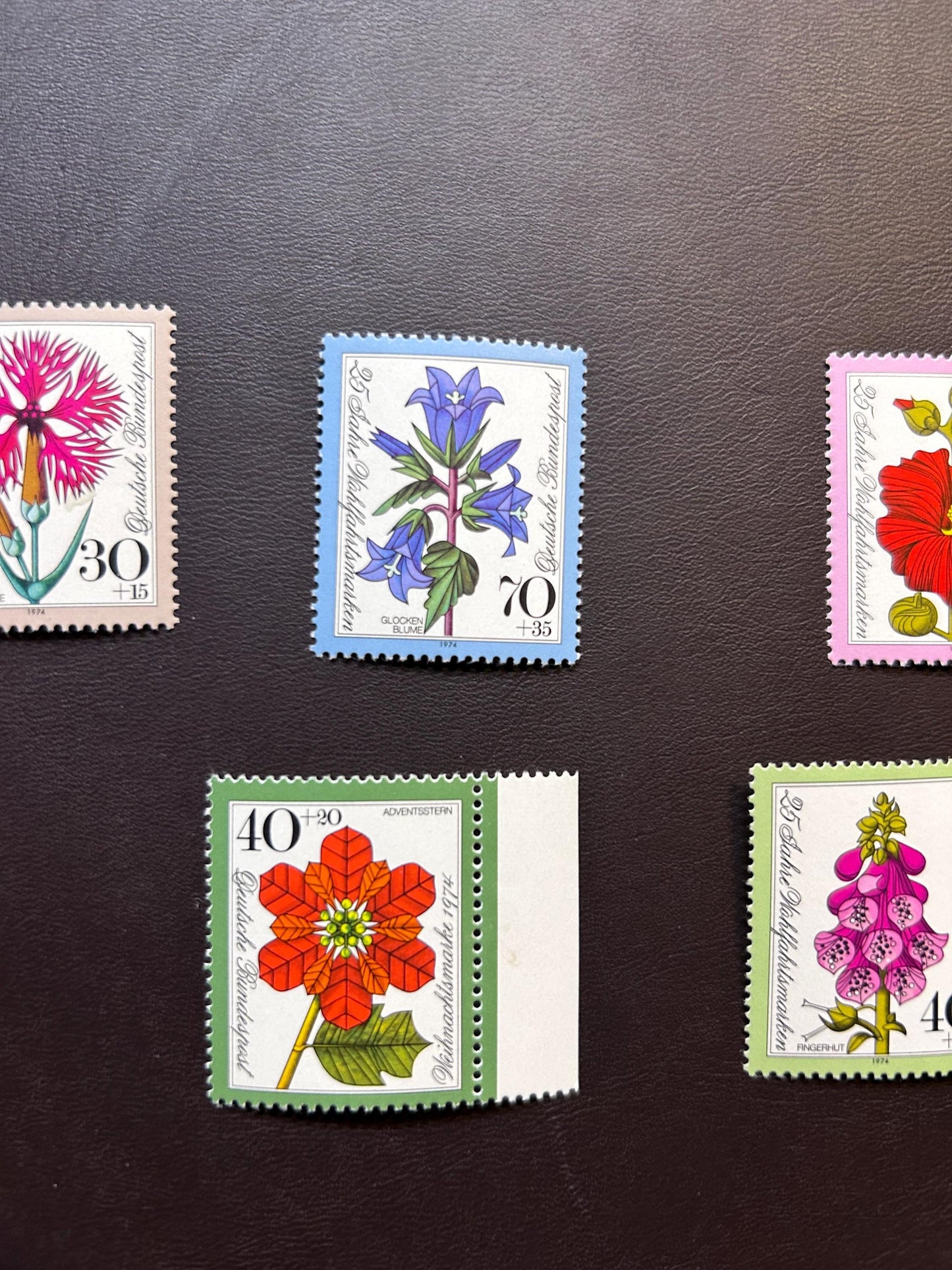 Various stamps flower motifs