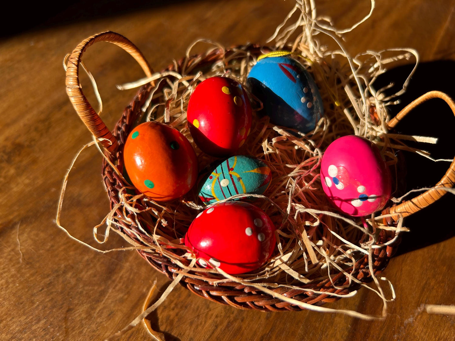 Set of vintage Easter eggs for hanging