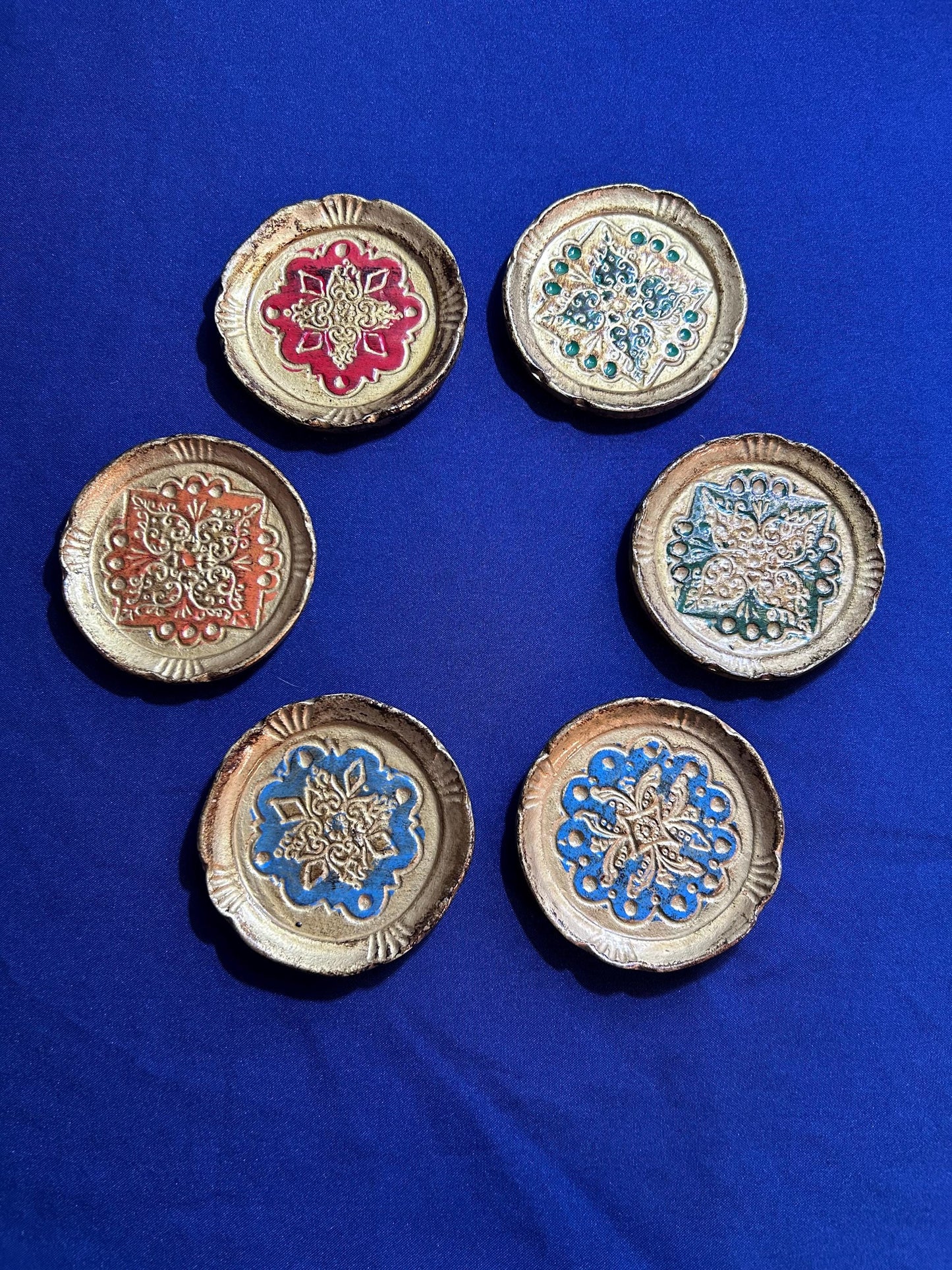 6x Italian vintage coasters