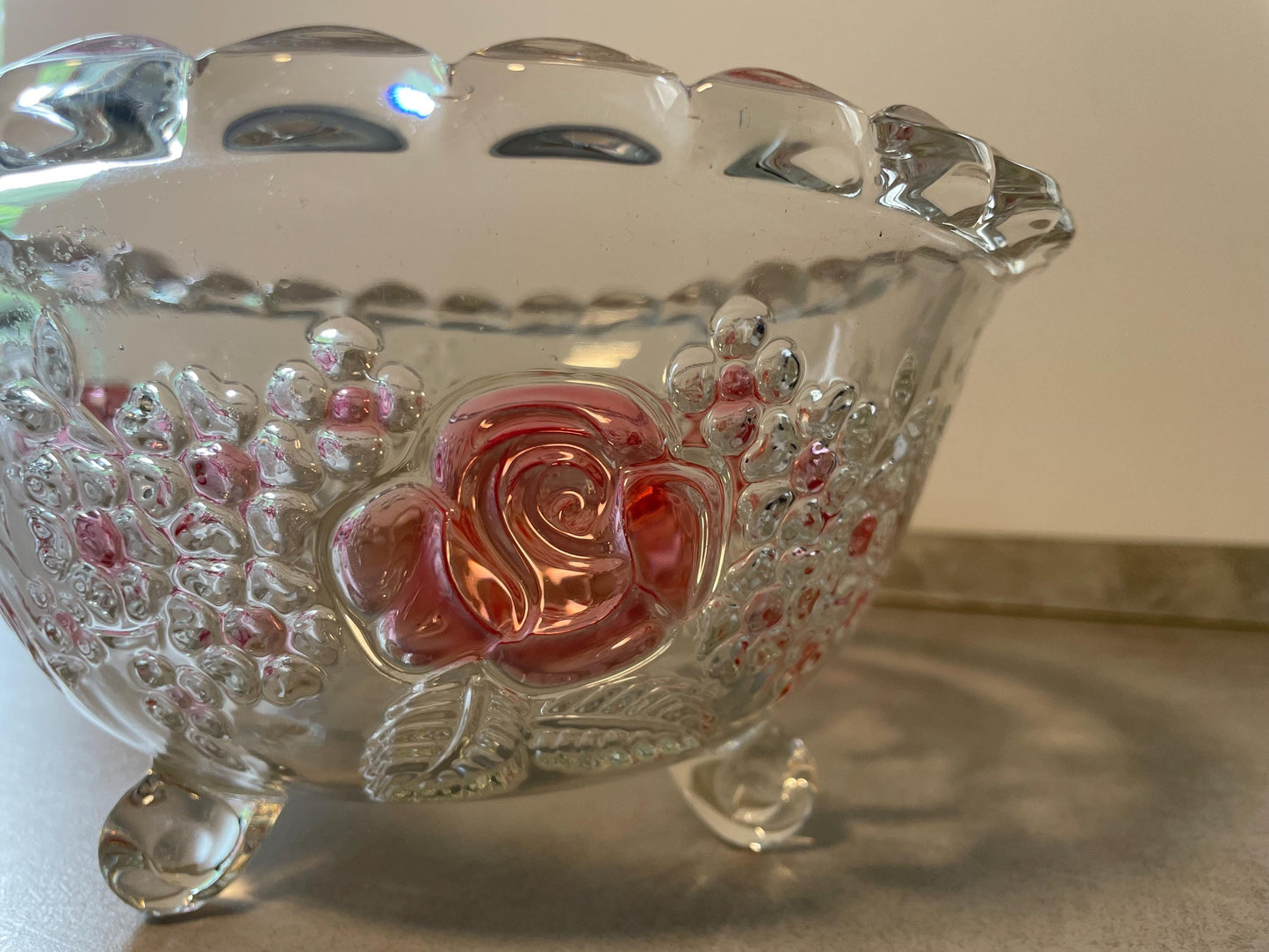 decorative bowl with rose motif