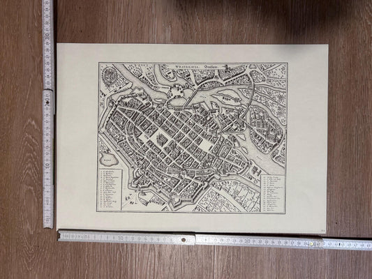 Vintage Map of Warsaw