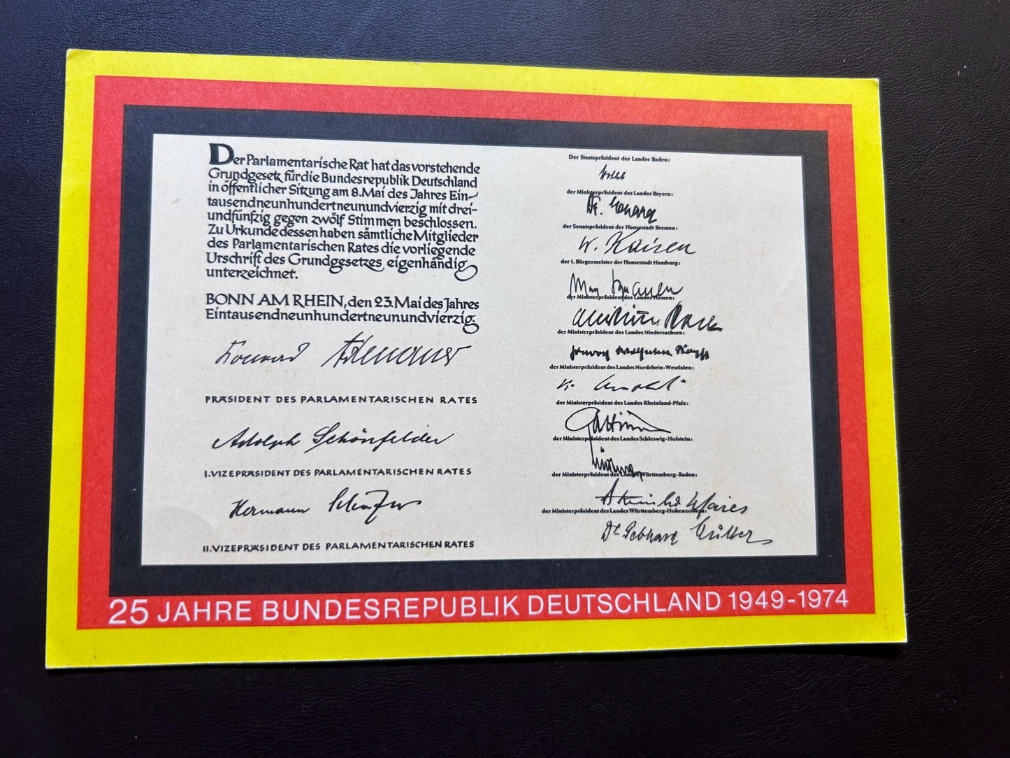 Postcard 25 Years of the Federal Republic of Germany