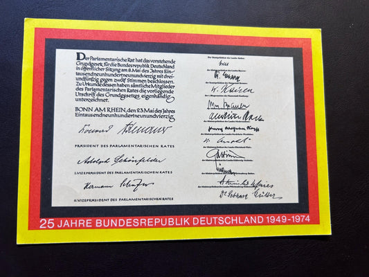 Postcard 25 Years of the Federal Republic of Germany