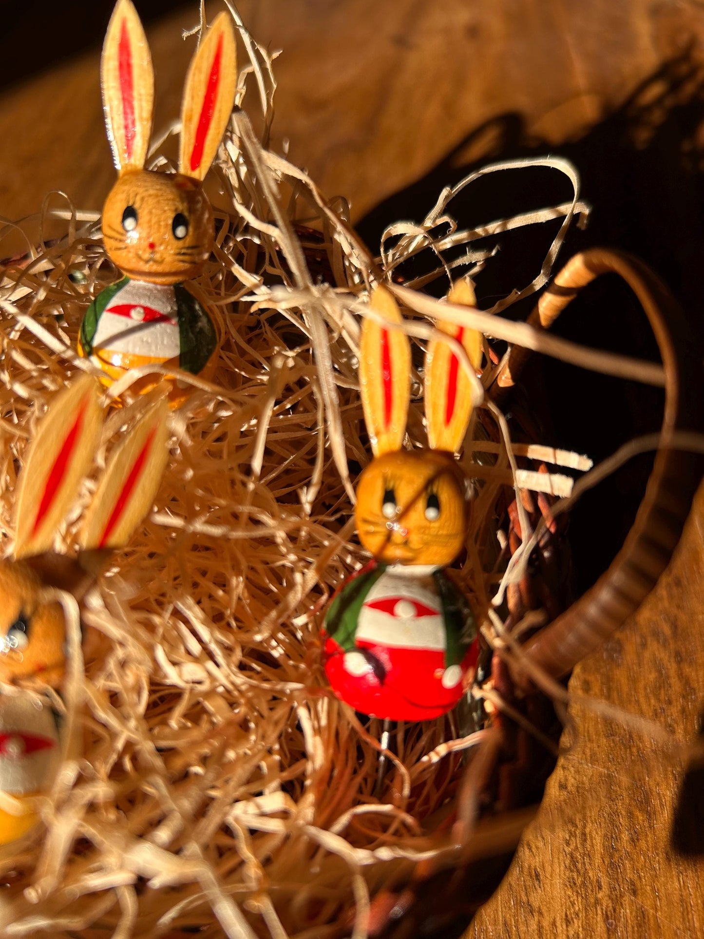 Set of four vintage Easter bunnies to stick