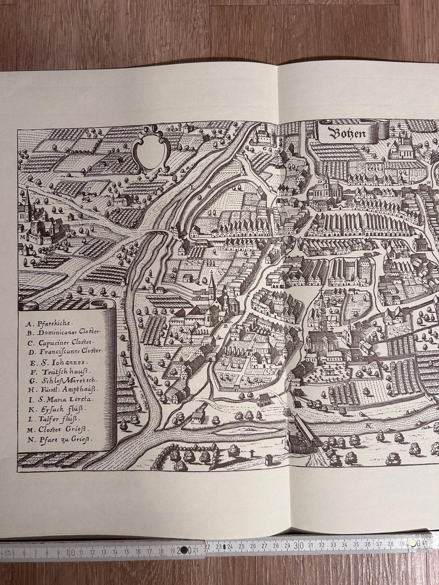 Vintage map of Bolzano