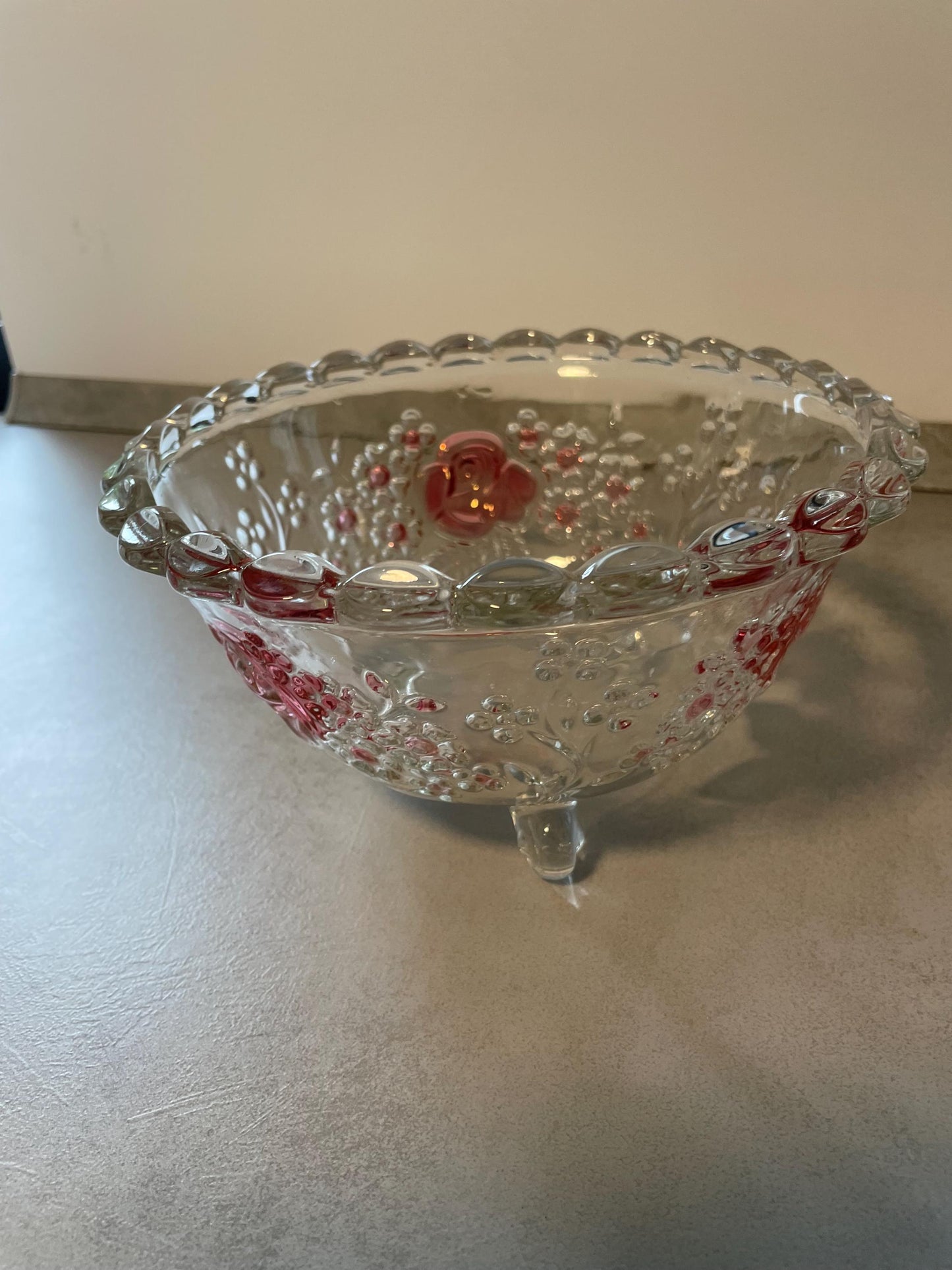 decorative bowl with rose motif