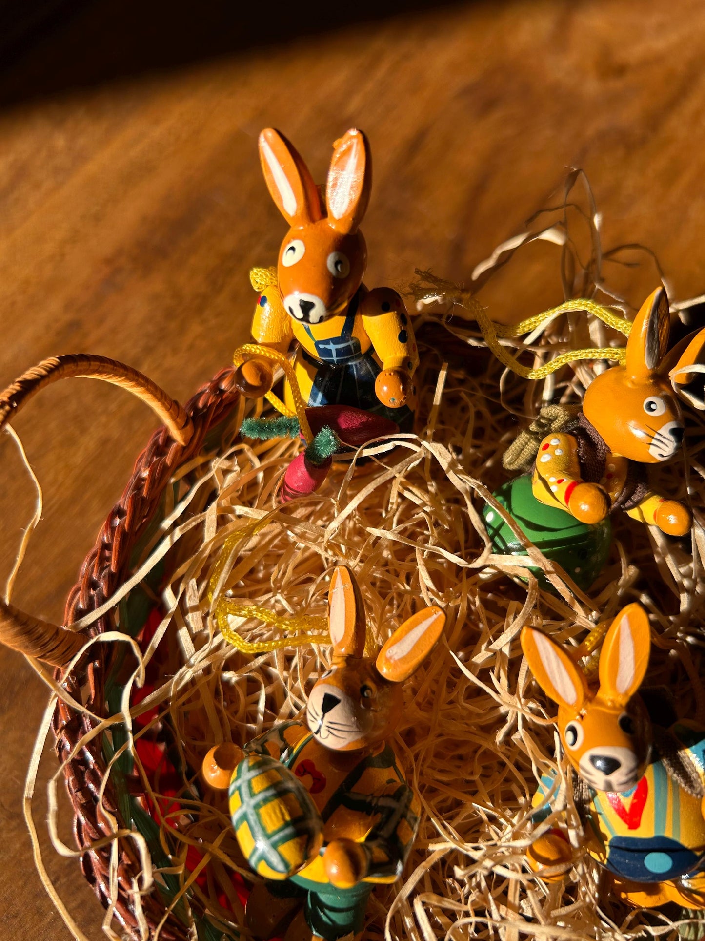 Set of four vintage Easter bunnies for hanging