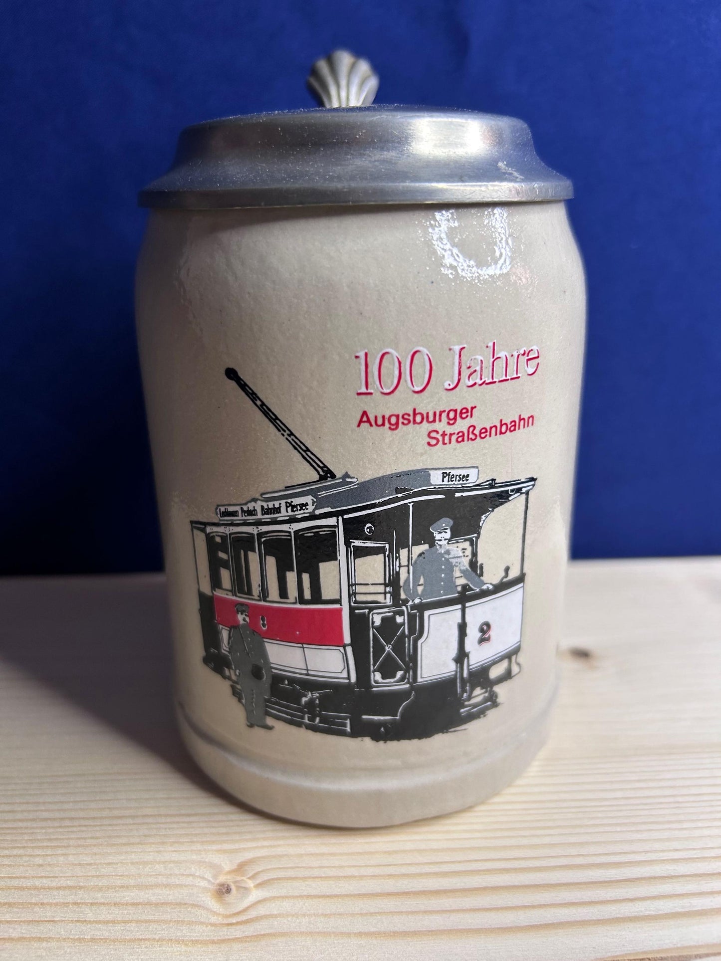 Bavarian Beer Mug 100 Years of Augsburg Tram