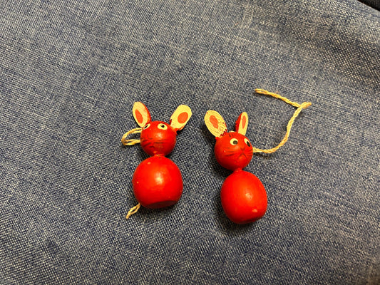 Set of two vintage Easter bunnies for hanging