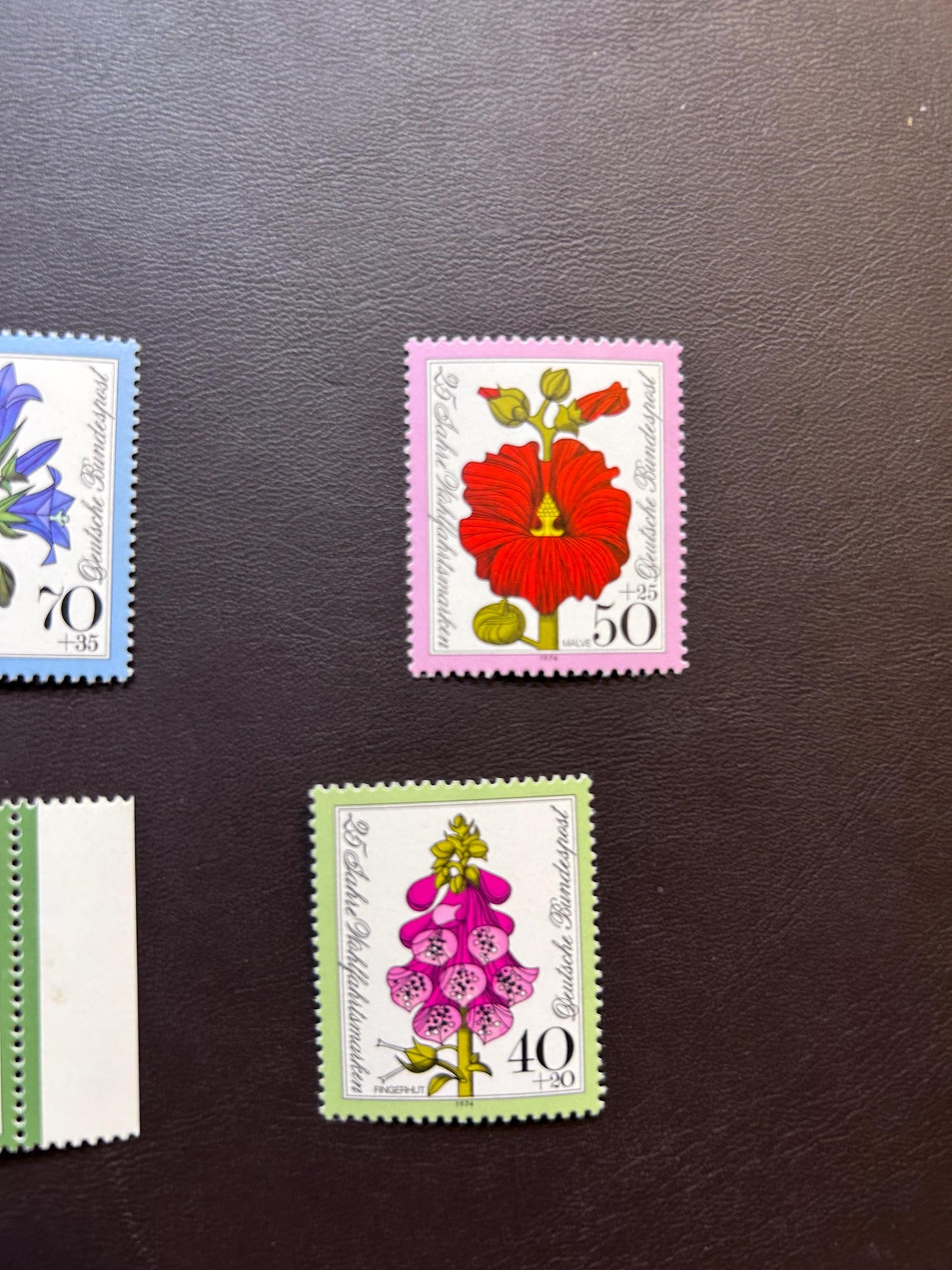 Various stamps flower motifs