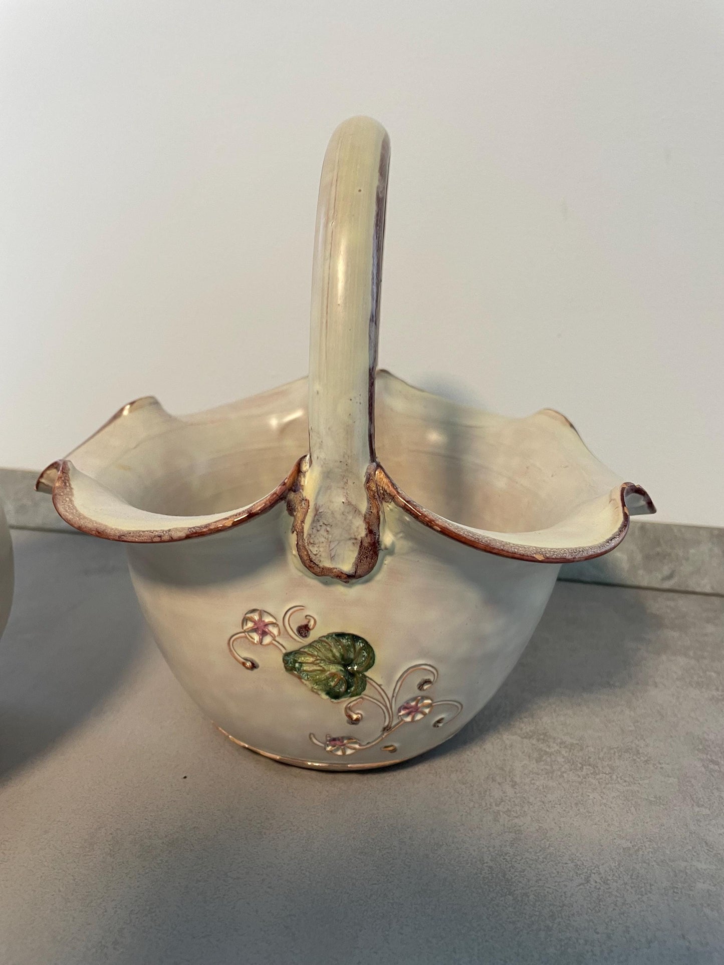 Floral jug with floral basket