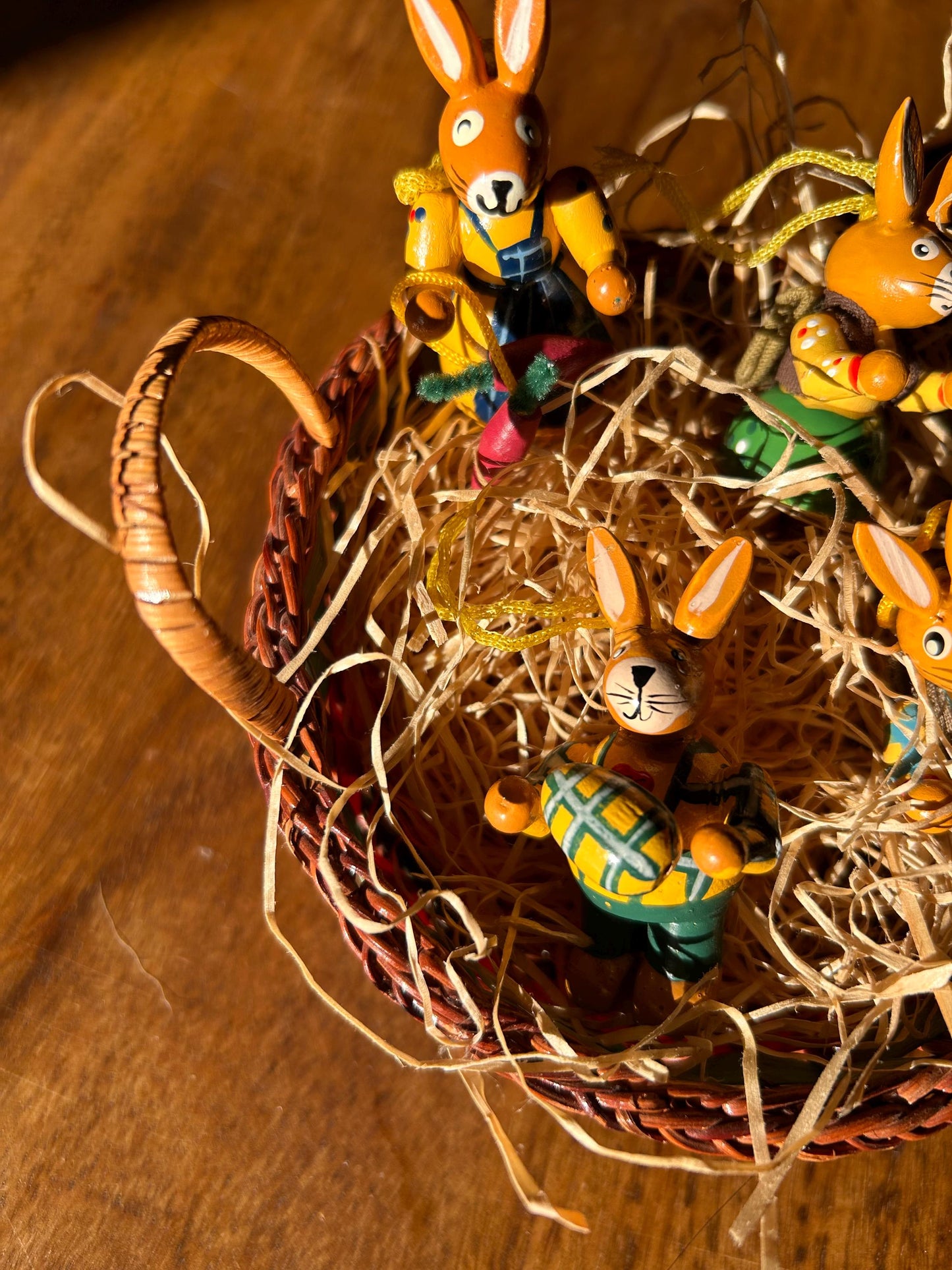 Set of four vintage Easter bunnies for hanging