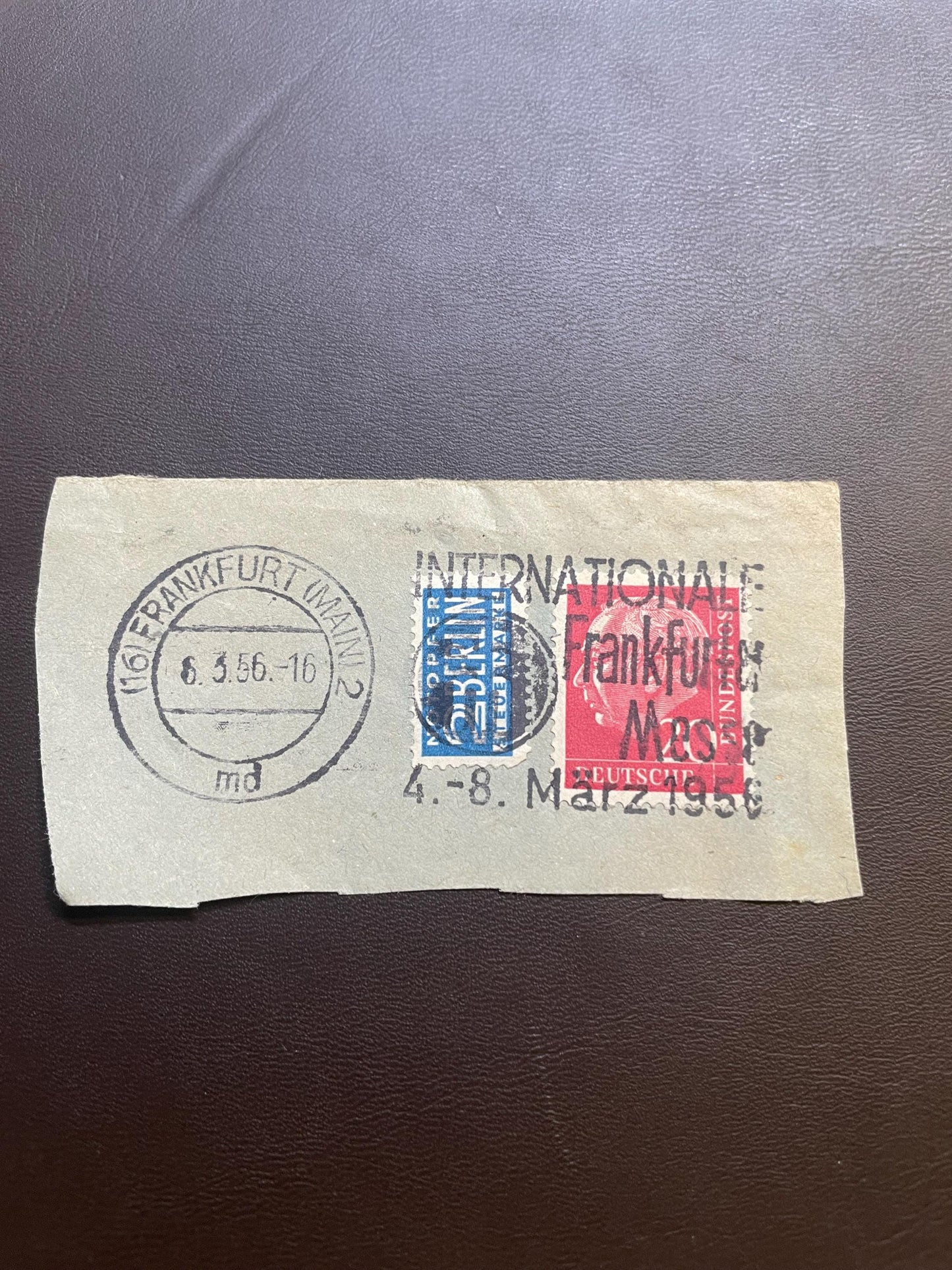 1956 BRD Theodor Heuss + emergency victim stamp