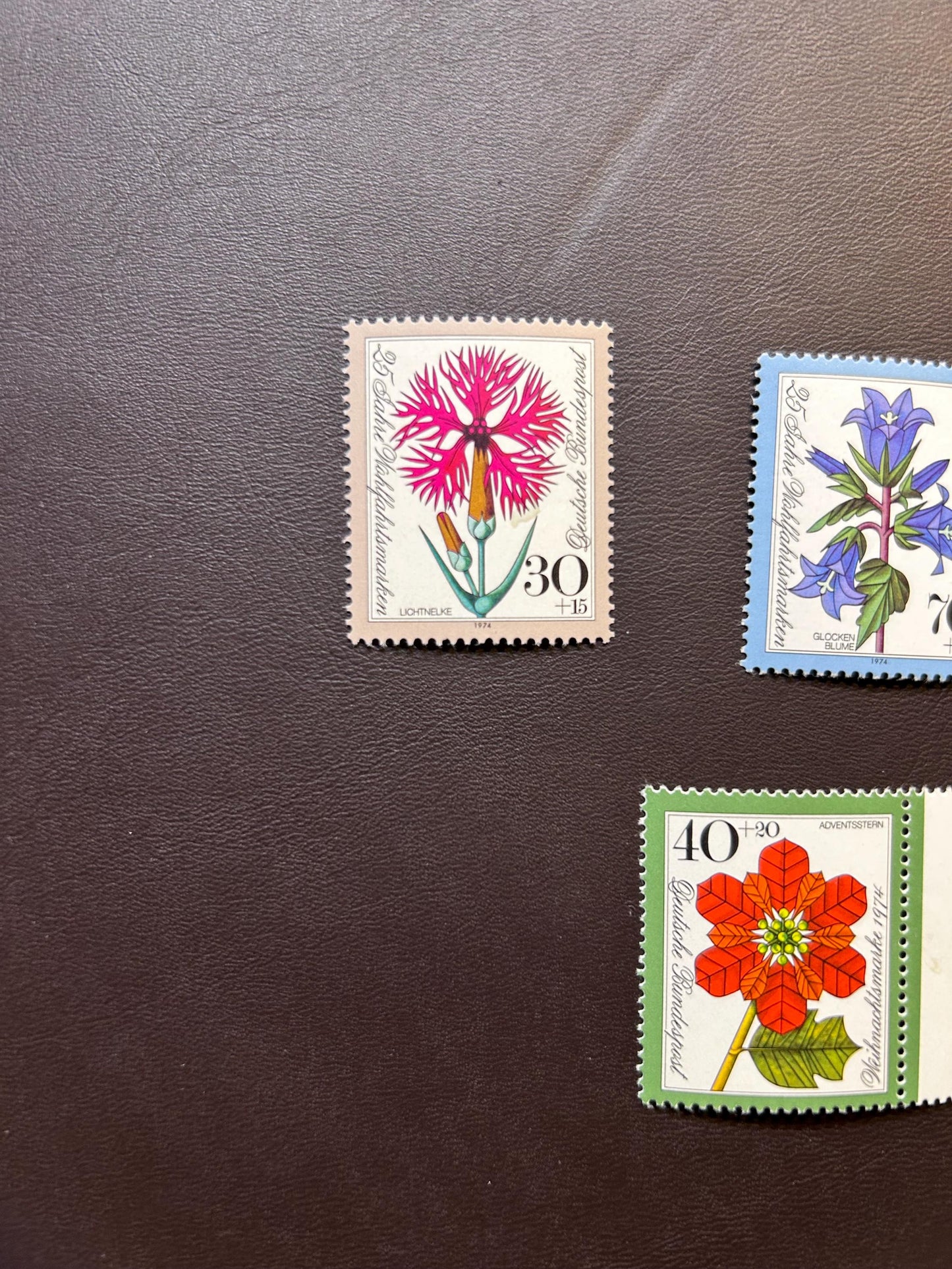 Various stamps flower motifs