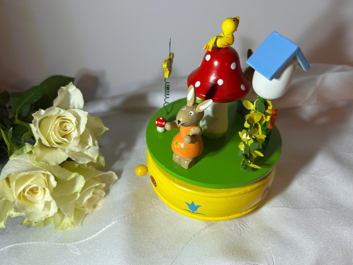 Enchanting rabbit music box with original packaging