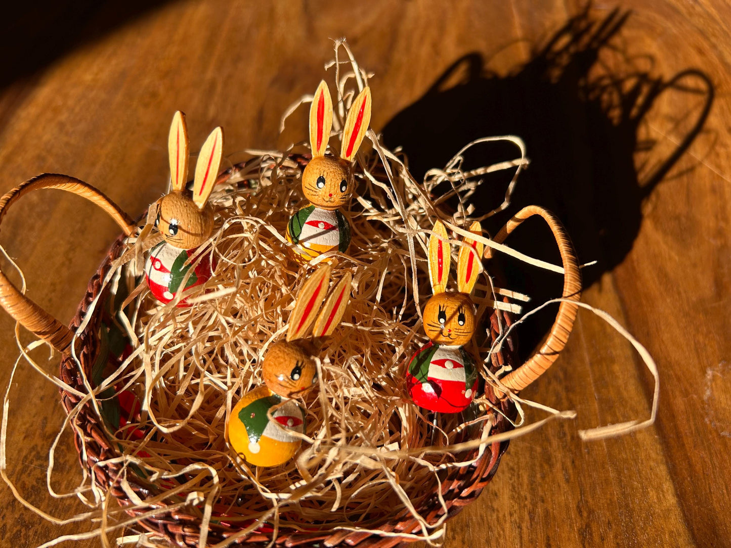 Set of four vintage Easter bunnies to stick